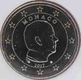 moeda de 1 euro monaco 2017